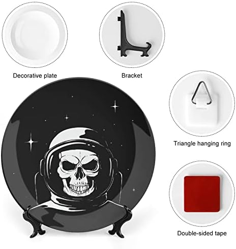 Astronauta do crânio em prato decorativo da Espacemica com Stand Plate Home de China de ossos para casa cozinha da