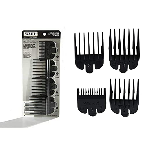 Wahl Professional Clipper Guia 4 Pacote com comprimentos de corte de 1/8 a 1/2, para barbeiros e estilistas profissionais -