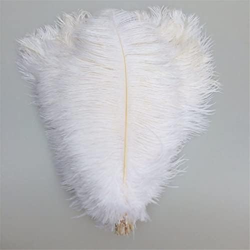 100pcs/lote de penas de avestruz branca natural para decoração de decoração de festas de festa decoração de penas de jóias 20cm a 25cm
