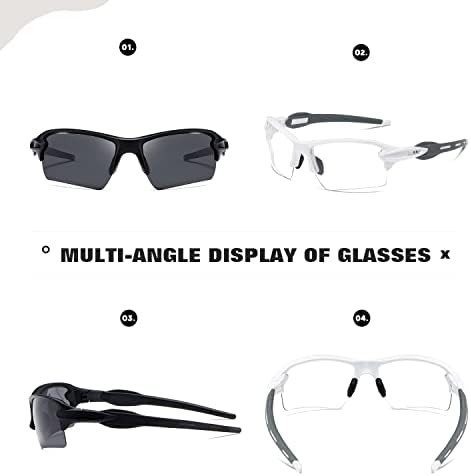 Os óculos de sol esportivos polarizados de Masdun para homens mulheres meio quadro de pilota