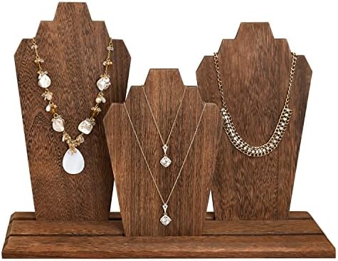 Mooca de madeira múltipla porta de colar e exibição de jóias para venda: versátil e leve com telas removíveis - ideal para