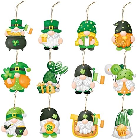Decorações do dia de St Patricks Ornamentos para a Árvore - Shamrock Gnome Irish Lucky Ornament Decor Decor Supplies de festa