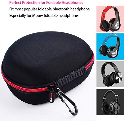 Caixa de fone de ouvido Compatível com MPOW 059/ para Beats Studio3/ para Beats Solo3/ Solo2/ Para Picun P26/ Para Elecder i39 e fone de ouvido sem fio Bluetooth mais dobrável, Over-Ear/ On-Ear-Black