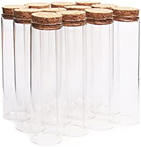 10pcs 60ml/2oz de tubos de teste de vidro transparente vazios garrafa de reagente com rolhas de cortiça para alimentos