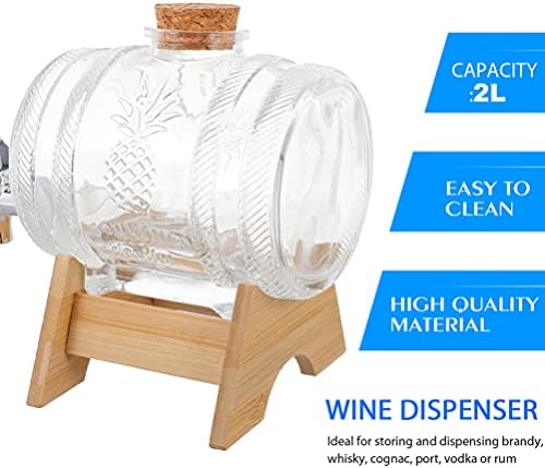 Hemoton 2 sets 1 kg de bebida de vidro dispensador com vazamento Spigot Wood Stand Glass Drink para festas ao ar livre SUCE DE