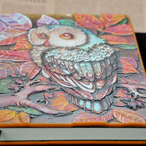 Kennedy Vintage Creative Creative 3D OWL Relessed Cover Notebook, diário delicado de relevo, diário de viagem