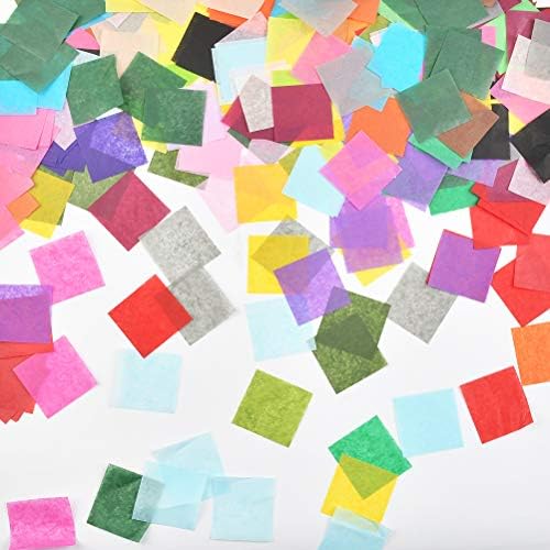 Buygoo 6000pcs papel de papel quadrados de 2 polegadas, papel de seda para artesanato, papel de seda colorido, quadrados de mosaico