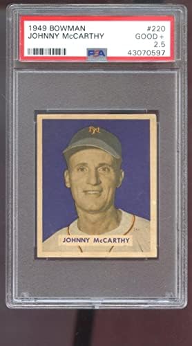 1949 Bowman 220 Johnny McCarthy PSA 2.5 Cartão de beisebol classificado Sioux City Western - Cartões de basquete não assinados
