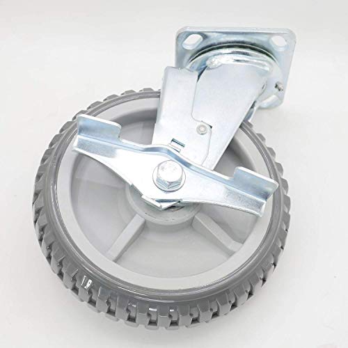 Castro giratório de 8 com freio lateral de metal, rolamento de esferas duplo placa superior PU montada na roda com veias de