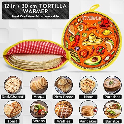 Tortilhada - Aquecedor de tortilha/calor de 12 polegadas Microondas de algodão/poliéster