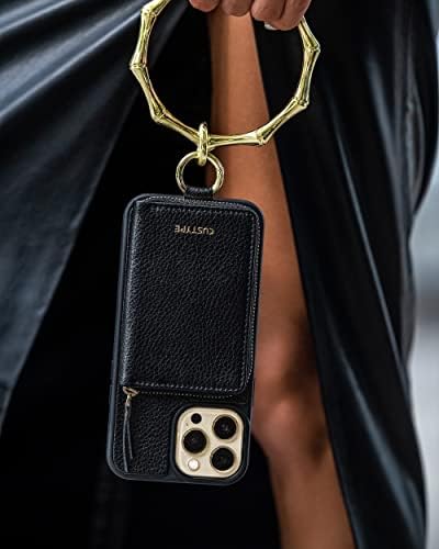 Caixa de carteira de custos com suporte para cartão para iPhone 13 Pro Max, iPhone Apple Case Carteira com pulseira de pulseira