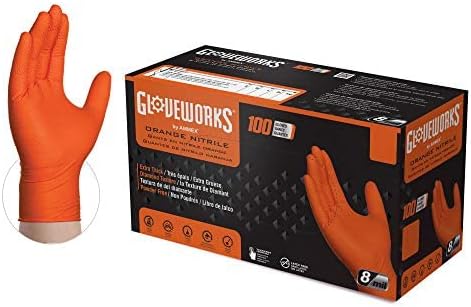 Gloveworks Pacote de luvas de nitrila descartável, 5-8 mil, sem látex, diamante elevado e opções de aderência microgingidas 2 caixas
