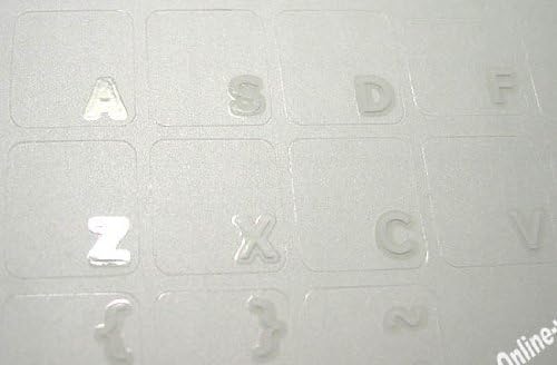 Inglês EUA transparente com adesivos de teclado de letras brancas para laptops computadores de computadores de computadores