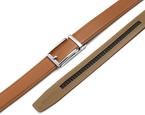 Cinturão de clique de Chaoren para homens - Cinturão de couro masculino 1 3/8 para vestir e casual - Micro ajustável