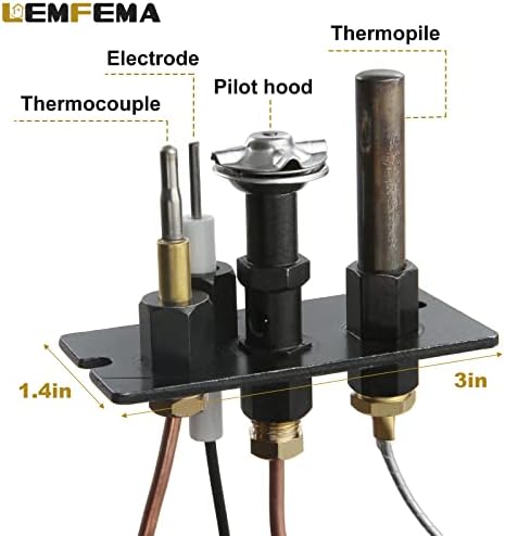 Lemfema 10002264 Propano e gás natural 3 vias montagem piloto Substituição de peças para HHT, Majestic, Monessen, Temco, Vermont Castings Fireplaces e fogões Partes 230-1781 2103-011 2103-010