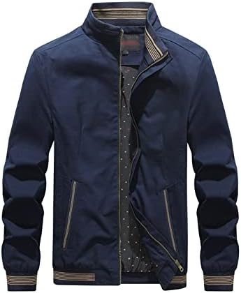 Maiyifu-Gj Men's Casual Zipper Stand Collar Jacket