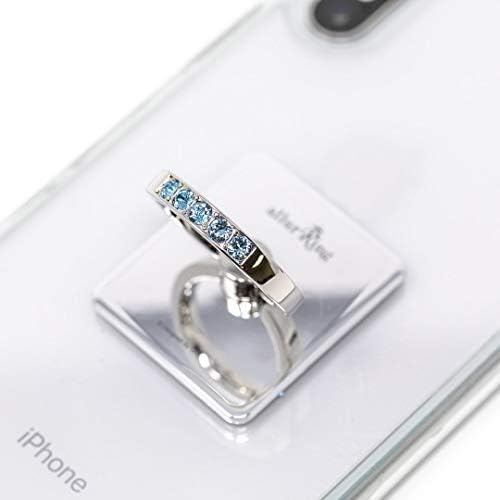 Suporte de anel de celular que se aliviou - smartphone de cristal de Charlotte com 360 rotação de garra de dedão, prata