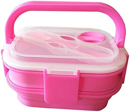 Lakikabdh bento box silicone lanching Box dobrável aquecimento de microondas 2 camadas BENTO CAPACIDADE BENTO CAIXA