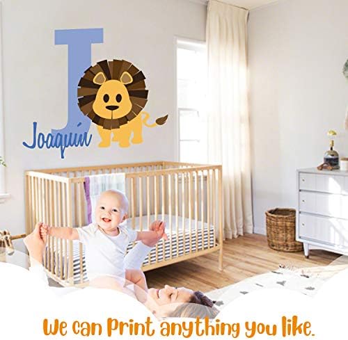 Nome personalizado leão - selvagem selvagem rei animal - menino menina unissex bebê - berçário de decalques de parede para crianças