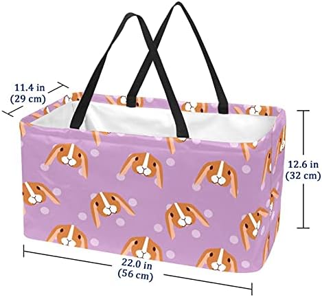 Rosa Pet 50l Lavanderia de cesta de bolsas de transporte, compras reutilizáveis ​​para compras de compras de supermercado