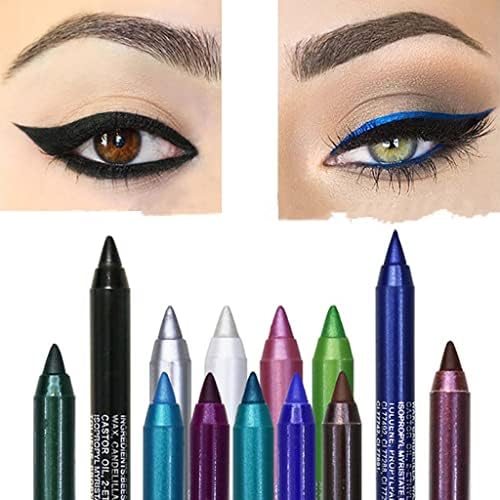 2 em 1 Eyeliner de sombra, 1pc Metallic Shiny Eyes Smoky Glitter Glitter During Duracy impermeável Eyeliner de maquiagem