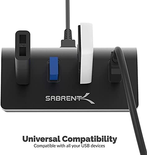 Sabrent 4-porta USB 3.0 Hub de alumínio portátil Hub com cabo USB 3.0 de 2,5 pés para IMAC, MacBook, MacBook Pro, MacBook Air,