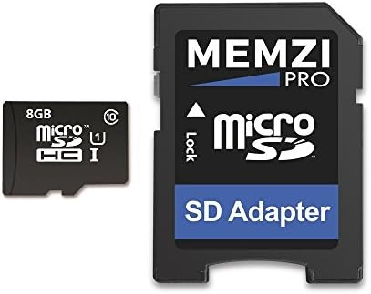 MEMZI PRO 8GB CLASS 10 90MB/S MICRO SDHC CARTÃO de memória com adaptador SD para Motorola Moto M, Z2 Play, E4 Plus, E4,