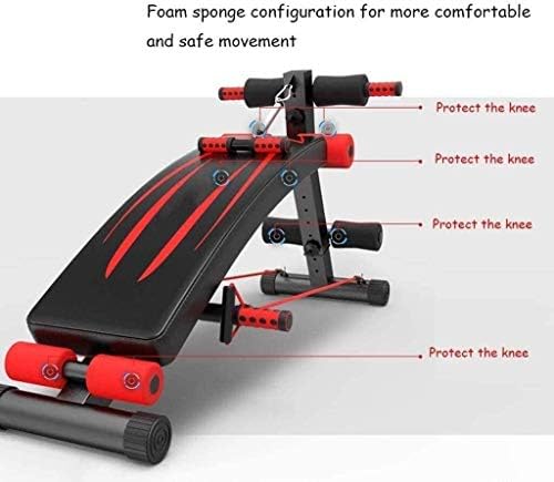 AOHMG PESO DE PESO AJUSTÁVEL e MULTIFUNCIONAL Pressione Banco de ginástica de exercícios Sentre -se de bancos ABS, Bench de exercícios de utilidade para levantamento de peso e treinamento de força, preto