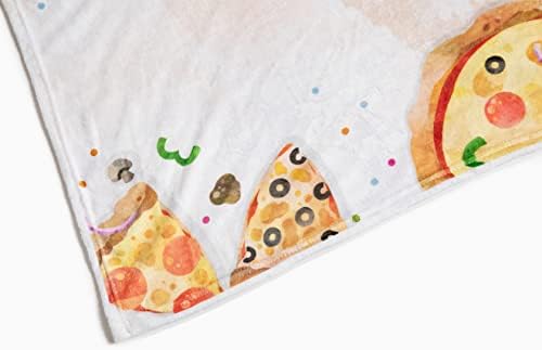 Cobertor de Milestone do bebê, fundo fotográfico recém -nascido, gráfico mensal de crescimento infantil, presente de tema da pizza, cobertor de mês de menino recém