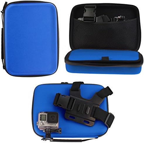 Navitech Blue Heavy Duty Rugged Case/capa compatível com a câmera de ação esportiva Mohoo 1080p