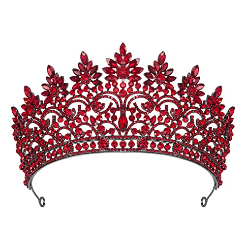 Sweetv Tiara Crown for Women, Princesa Tiara Diadem, Tiaras de casamento para noiva, capacete de casamento de jóias Prom