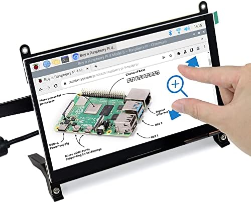 Freenove 7 polegadas HDMI Touchscreen Monitor para Raspberry Pi Jetson Nano PC, tela IPS de 1024x600 pixels, tela capacitiva