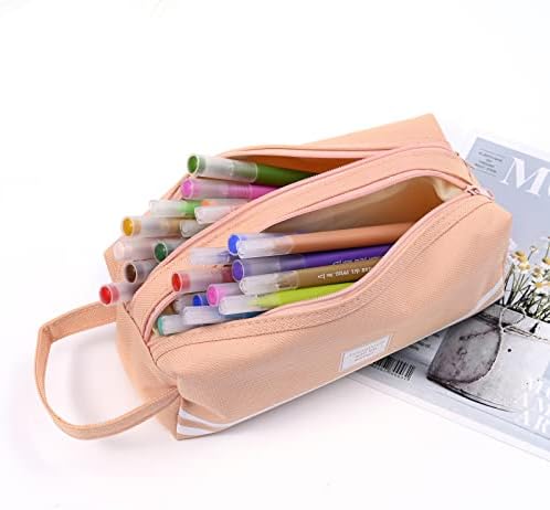Bolsa de casca de papes de papelaria riancy elegante saco de lápis simples e elegante zíper compacto durável para arte de armazenamento