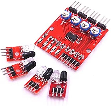 Zym119 10pcs Quatro Way 4 canais Detector de detector Linha de rastreamento de obstáculos Módulo Sensor de Evitação Diy Placa de