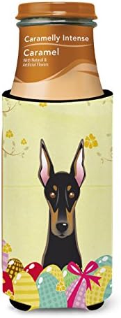 Tesouros de Caroline BB1927MUK DOBERMAN Páscoa Hunt Ultra Hugger para latas finas, lata de manga mais refrigerada Machine lavável para bebida Lavagem de manga Huschapsível Bevera