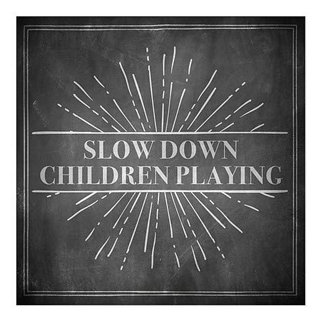 CGSignLab | Slow Down Crianças brincando -Chalk Burst Janela se apegando | 16 x16