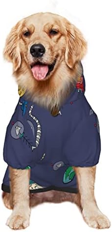 Grande Capuz de cachorro, sweater de roupas de pet-gat-gat-ufo-ufo com chapéu de gato macio casaco x-large