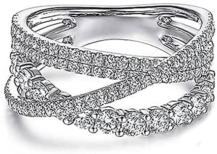 Anéis de moda Yistu para mulheres linhas tocam com diamantes para mulheres Acessórios populares de jóias de moda
