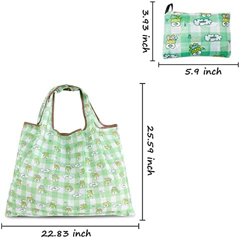Sacos de compras de desenhos animados kawaii reutilizável sacolas xlarge sacos de reciclagem de moda dobrável com bolsa em