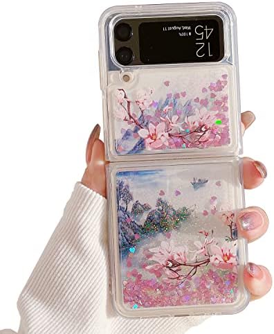 Caixa telefônica da areia de areia de ar -monte de líquido para folhas para Samsung Galaxy Z Flip 4 5G Series.Glaxy