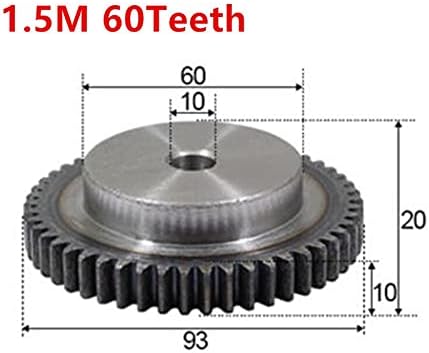 ZhengGuifang ZGF-BR 1PC 1,5M 60TEETH SPUR ENGRENAGEM COM MOTOR DE METAL DE ESTÁGIO/ENGRENAGEM CONVEX