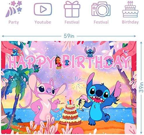 Festas de festas de aniversário cenário para crianças, anime fofo de feliz aniversário, fotografia de fundo decorações de salão de parede 5ftx3ft