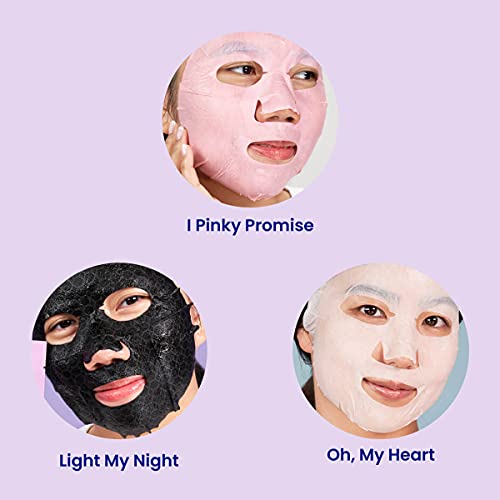 Coleção de máscara de lençol de acne do FaceTory - Sonizador, rejuvenescedor e esclarecedor máscara de folha para manchas,