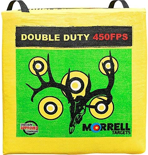 Morrell Double Duty 450 FPS 4 lados Ponto de campo Target de tiro com arco com alvo tradicional, nove-bola, jogo de
