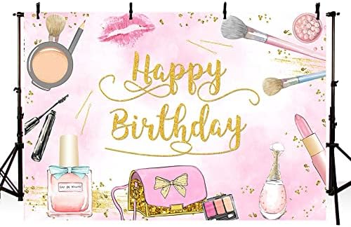 Aibiin 7x5ft menina festa festa de aniversário fotografia rosa cosméticos maquiagem tem tema foto cenário doce dama adulta
