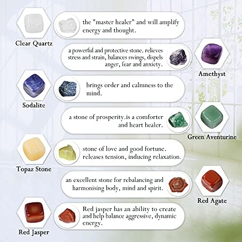 Crystaletars Chakra pedras de cura cristais naturais caçados de reiki cura de cura de cura para meditação yoga bruxaria