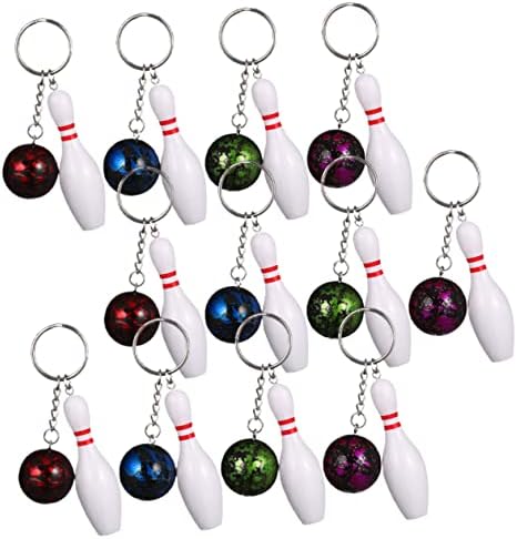 Valiclud 12pcs Bowling Keychain Pingente PVC Casual