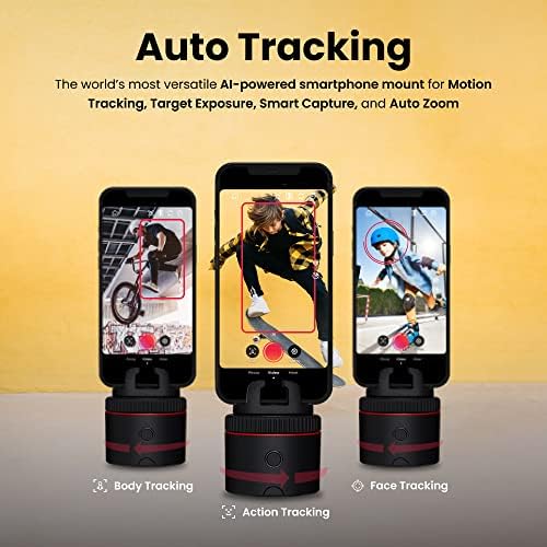 Pivo POD Lite Classic Auto Face Rastreing Phone Titular, Rotação de 360 ​​°, Conteúdo Creator Essentials com caixa de