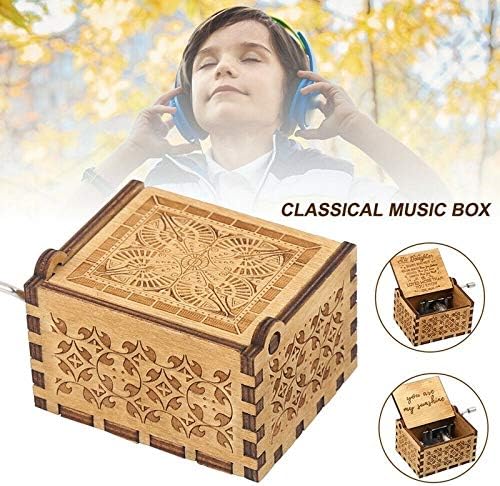 Caixas de música xiaoheshop caixas musicais caixas de música de madeira mãe para filha -você é minha caixa de madeira com manivela