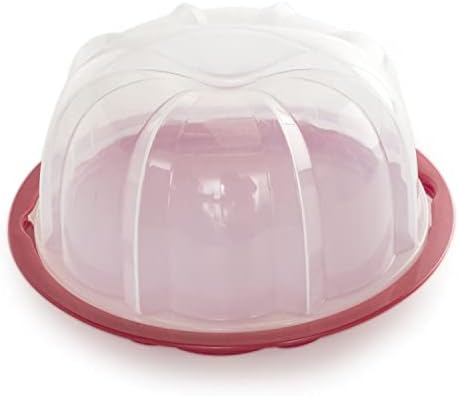 Nordic Ware Bundt Cake Keeper, plástico, 13 em L x 12 em W x 7 em H, vermelho